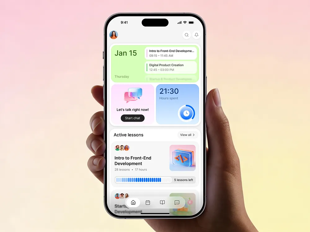 IQ9 learning app shown on a phone